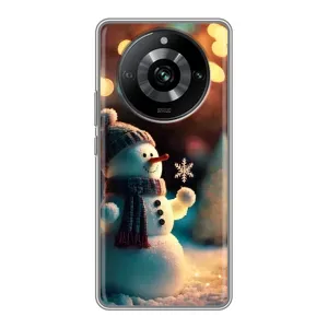 Чехлы на Новый Год Realme 11 Pro (Снеговик праздничный)