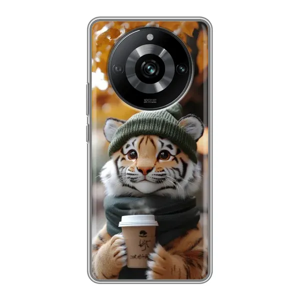 Чехол с рисунком «Тигр с кофе» для Realme 11 Pro Чехол с рисунком «Тигр с кофе» для Realme 11 Pro