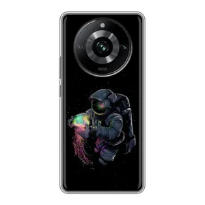 Силіконовый Чохол з принтом "Космонавти" на Realme 11 Pro (В руках земля)