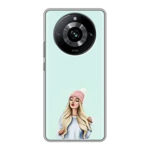 Силиконовый Чехол на Realme 11 Pro с картинкой Стильных Девушек (В шапке)