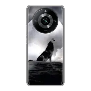 Чохол з Вовком на Realme 11 Pro (Вовк і місяць)