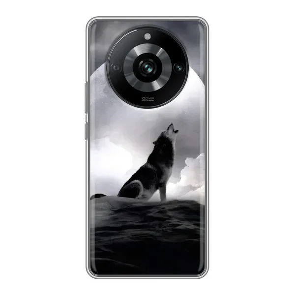 Чехол с рисунком «Волк и луна» для Realme 11 Pro