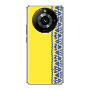 Силиконовый Чехол на Realme 11 Pro (Вышиванка на желтом)