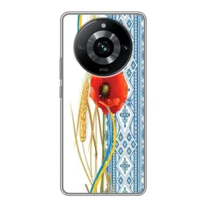 Силиконовый Чехол на Realme 11 Pro с картинкой Вышиванки (Вышиванка с цветком)