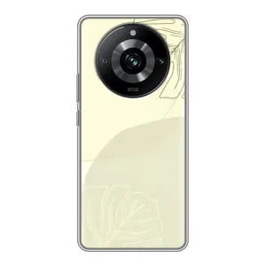Чехол цветочный дизайн для Realme 11 Pro (Зелёный фон)