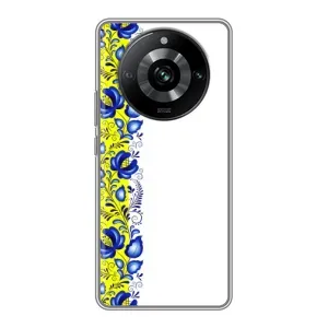 Силиконовый Чехол на Realme 11 Pro с картинкой Вышиванки (Желто-синяя вышиванка)