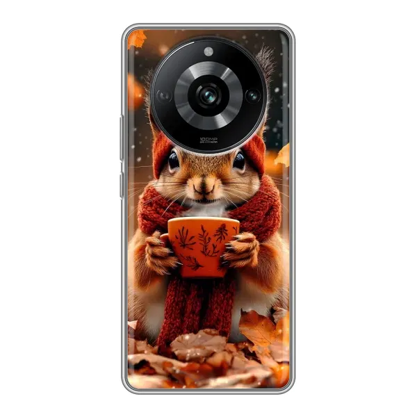 Чехол с рисунком «Белка с кофе» для Realme 11 Чехол с рисунком «Белка с кофе» для Realme 11