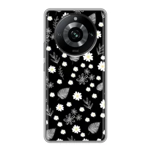 Чехлы с тематикой "ЦВЕТЫ" на Realme 11 (цветение на чорном)