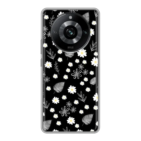 Чехол с рисунком «цветение на чорном» для Realme 11 Чехол с рисунком «цветение на чорном» для Realme 11