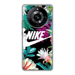 Силіконовый Чохол на Realme 11 з картинкою НАЙК (Квітковий Nike)