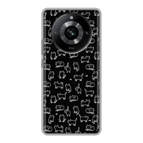 Чехол с рисунком «Котики на черном» для Realme 11 Чехол с рисунком «Котики на черном» для Realme 11