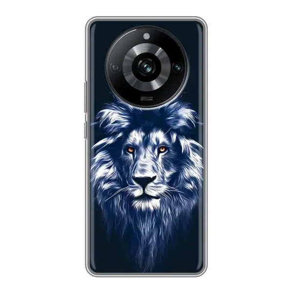 Чехол с рисунком «Лев - синий» для Realme 11