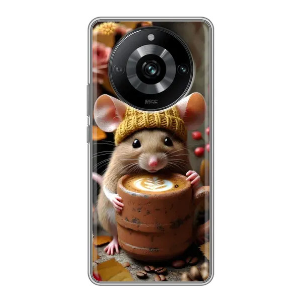 Чехол с рисунком «Мышка с кофе» для Realme 11 Чехол с рисунком «Мышка с кофе» для Realme 11