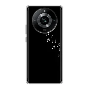 Чохол з картинками на чорному фоні для Realme 11 (Ноти)
