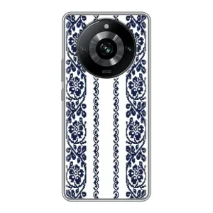 Силиконовый Чехол на Realme 11 с картинкой Вышиванки (Синяя вышиванка)