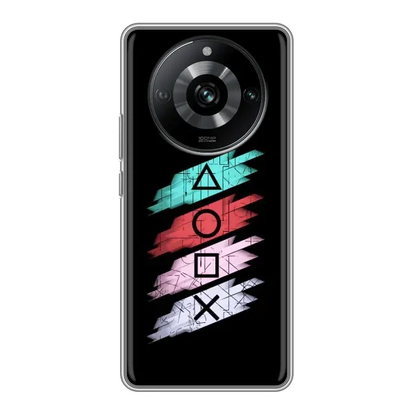 Чехол с рисунком «Значки Sony» для Realme 11 Чехол с рисунком «Значки Sony» для Realme 11