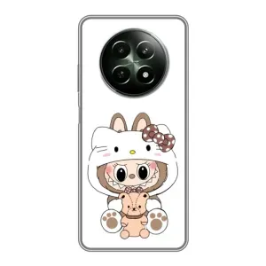 Чехол с принтом Лабубу для RealMe 12 5G (Белый Лабубу)