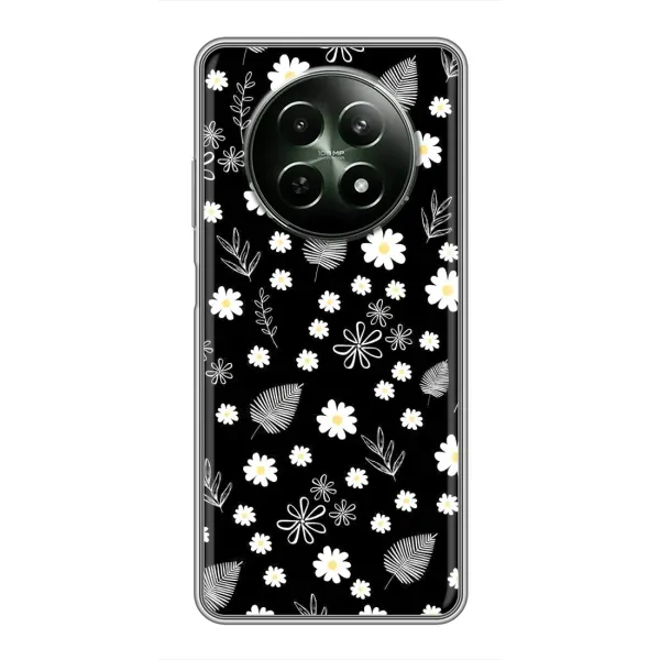Чехол с рисунком «цветение на чорном» для Realme 12 5G