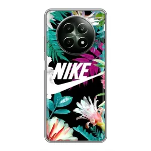 Силіконовый Чохол на RealMe 12 5G з картинкою НАЙК (Квітковий Nike)