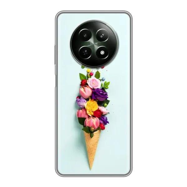 Чехол с рисунком «Цветок-мороженное» для Realme 12 5G