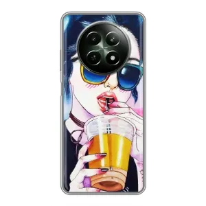 Чохол з картинкою Модні Дівчата RealMe 12 5G (Дівчина з коктейлем)