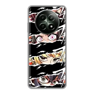 Силіконові чохлі з очіма Anime для РеаlМе 12 5G (Очі на чорному)