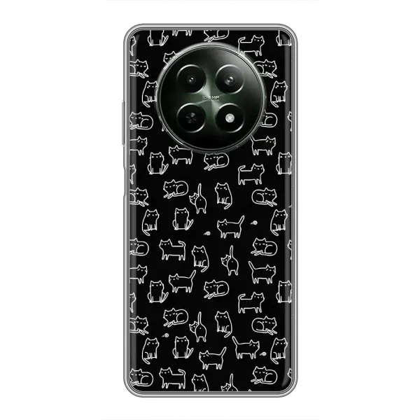 Чехол с рисунком «Котики на черном» для Realme 12 5G Чехол с рисунком «Котики на черном» для Realme 12 5G