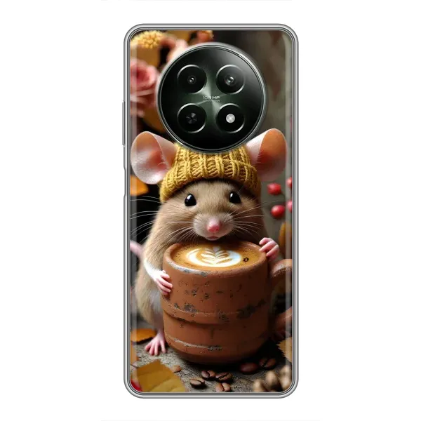 Чехол с рисунком «Мышка с кофе» для Realme 12 5G Чехол с рисунком «Мышка с кофе» для Realme 12 5G