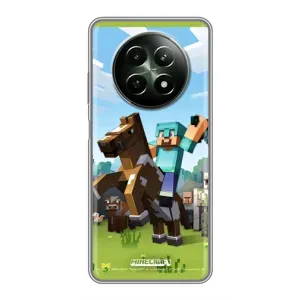 Чехлы для RealMe 12 5G (Персонажи Майн Крафт) (На коне)