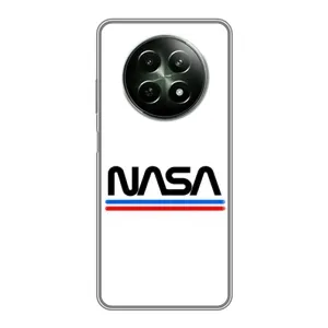 Силіконовый бампер з принтом "Наса" на RealMe 12 5G (NASA на білому тлі)