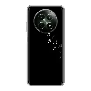 Чехол с картинками на черном фоне для RealMe 12 5G (Ноты)