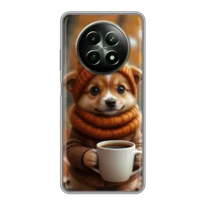 Друкований чохол 'Звірята з кавою' для RealMe 12 5G (Песик з кавою)