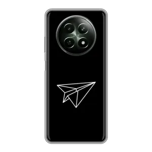 Чехол с картинками на черном фоне для RealMe 12 5G (Самолетик)