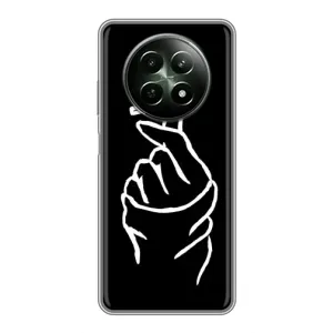 Чехлы (Знак сердечка) на RealMe 12 5G (Сердце на черном)