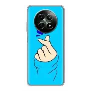 Чехлы (Знак сердечка) на RealMe 12 5G (Сердце на синем)
