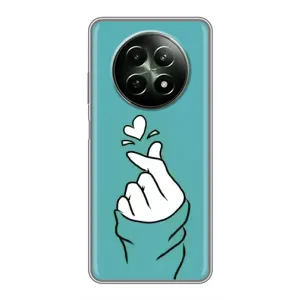 Чехлы (Знак сердечка) на RealMe 12 5G (Сердечко на бирюзовом)