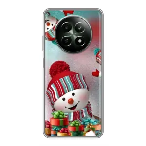 Чехлы на Новый Год RealMe 12 5G (Снеговик в шапке)