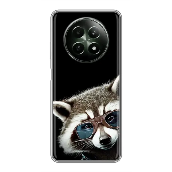 Чехол с рисунком «Стильный Енот» для Realme 12 5G Чехол с рисунком «Стильный Енот» для Realme 12 5G