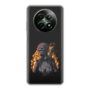Силиконовый чехол с картинкой "Герой Pubg" на RealMe 12 5G (В огне)