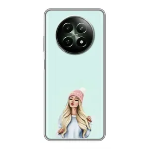 Силіконовый Чохол на RealMe 12 5G з картинкой Модных девушек (В шапці)