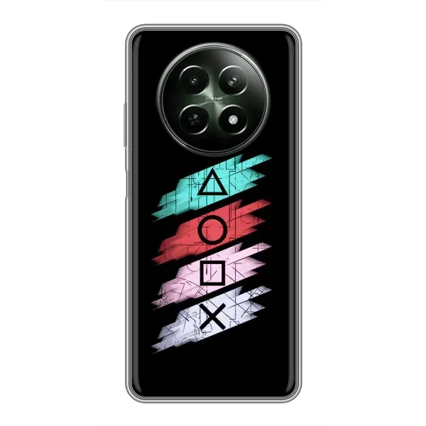 Чехол с рисунком «Значки Sony» для Realme 12 5G Чехол с рисунком «Значки Sony» для Realme 12 5G