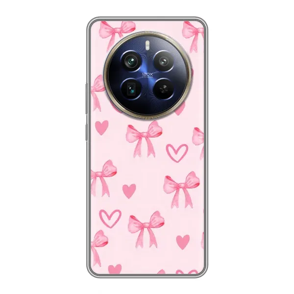 Чехол с рисунком «Бантики и сердечки» для Realme 12 Plus Чехол с рисунком «Бантики и сердечки» для Realme 12 Plus