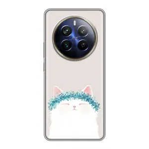 Чехол на тематику: Коты для Realme 12 Plus (Белый котик)