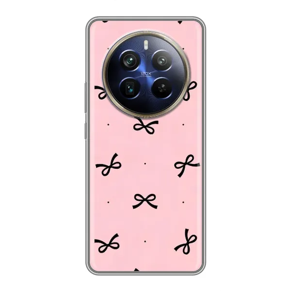 Чехол с рисунком «Черные бантики» для Realme 12 Plus Чехол с рисунком «Черные бантики» для Realme 12 Plus