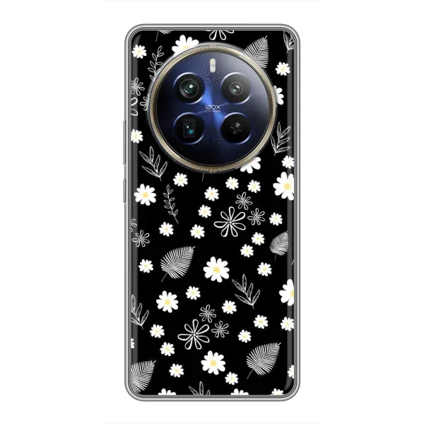 Чехол с рисунком «цветение на чорном» для Realme 12 Plus