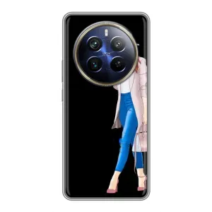 Чехол с рисунком «Девушка со смартфоном» для Realme 12 Plus