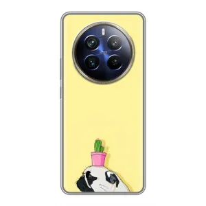 Бампер для Realme 12 Plus с картинкой "Песики" (Кактус на голове)