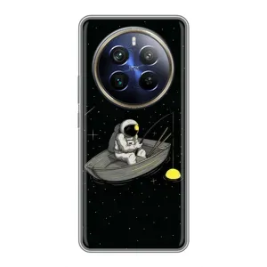 Силіконовый Чохол з принтом "Космонавти" на Realme 12 Plus (Космонавт на рибалці)