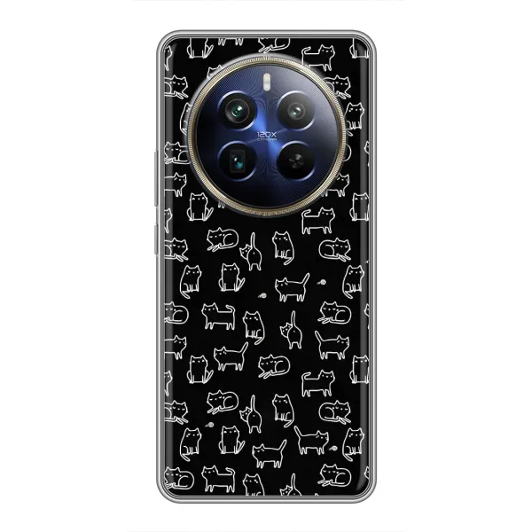 Чехол с рисунком «Котики на черном» для Realme 12 Plus Чехол с рисунком «Котики на черном» для Realme 12 Plus