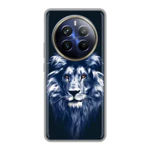 Чехол с картинкой на Realme 12 Plus (Лев - синий)